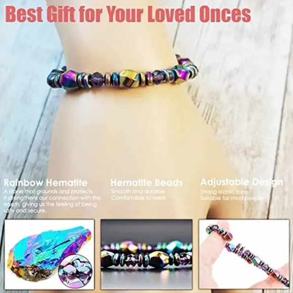 Trendy Multi-color Magnetic Therapy Bracelet, Arthritis Weight Loss Pain Relief - Picture 5 of 6